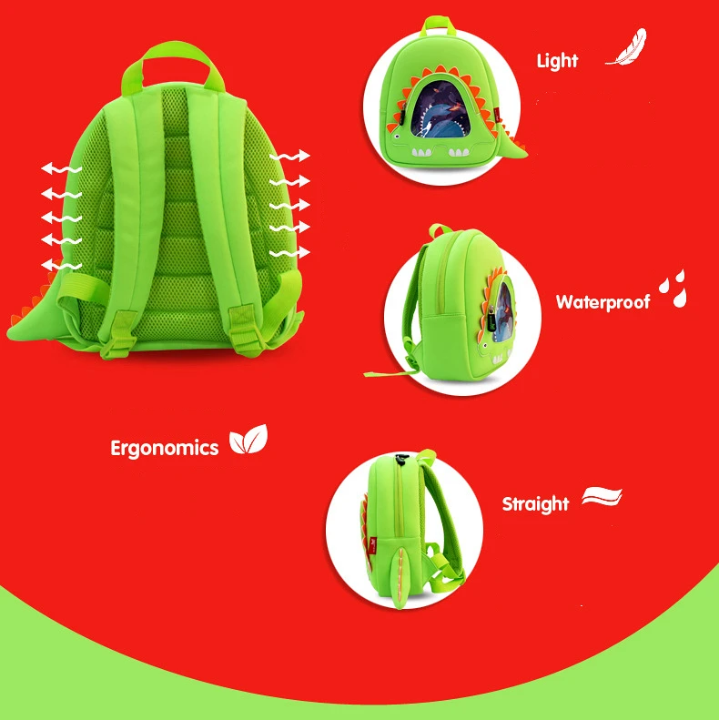 NOHOO портфель школьный 3D мультфильм животных школьные сумки Высокого качества прозрачный водонепроницаемый