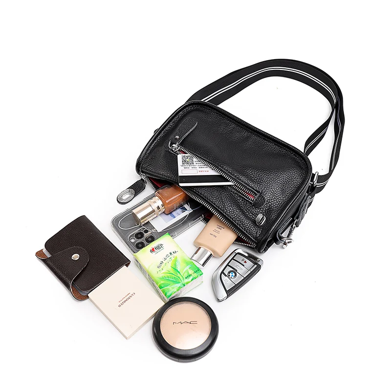 

Genuine Leather Female Crossbody Bag Solid Classic Casual All Match Lychee Pattern Shoulder Bags for Women 2021 New Arrival