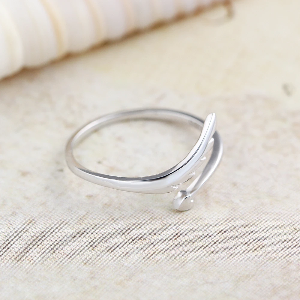 Женское Открытое кольцо из серебра 925 пробы с крыльями ангела | Украшения и