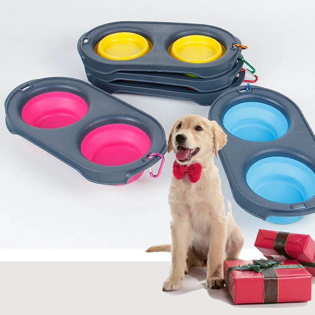 Складная миска для домашних собак и кошек портативная дорожная собачья пищевая