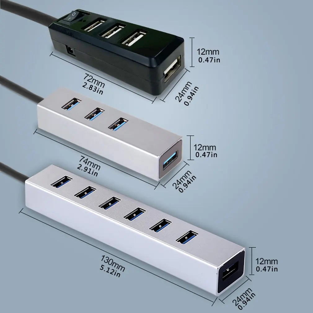 Ультратонкая конструкция с четырьмя портами USB 2 0 и 3 концентратор Plug and Play