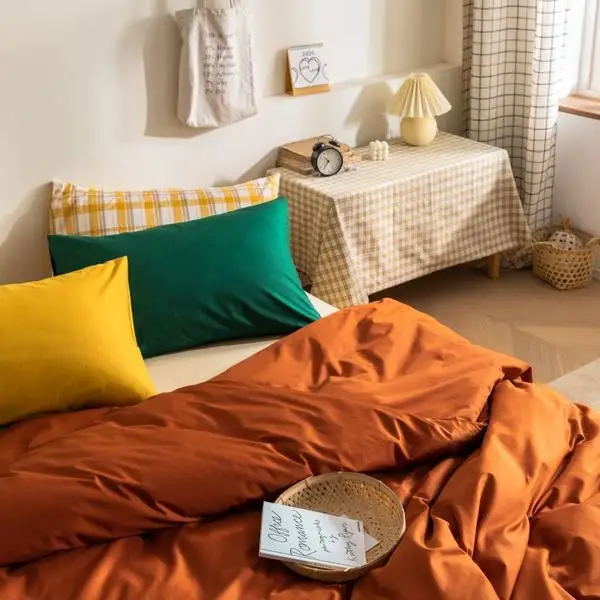 Высокое качество пододеяльник чистый цвет Хлопковое одеяло чехол для спальни King