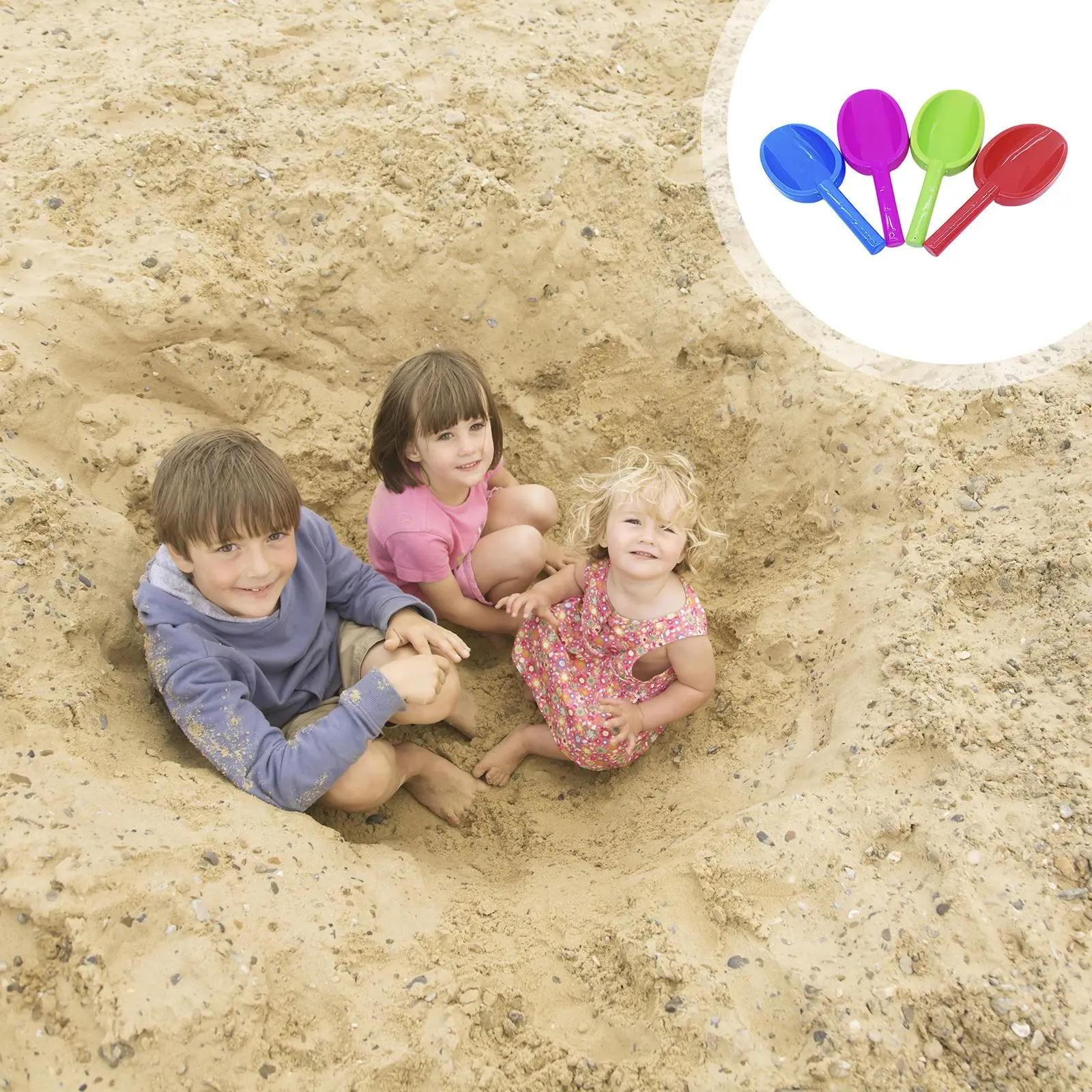 

4Pcs Beach Shovel Beach Toy Rounded Scoop Outdoor Digging Sand Shovel Play Sand Tool Children Summer Beach Toy Play House Toys