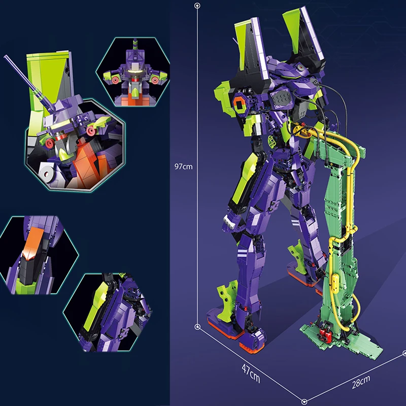 Робот конструктор MOC K124 Gundam Evangelion Warrior набор основателей мобильного телефона Type 01