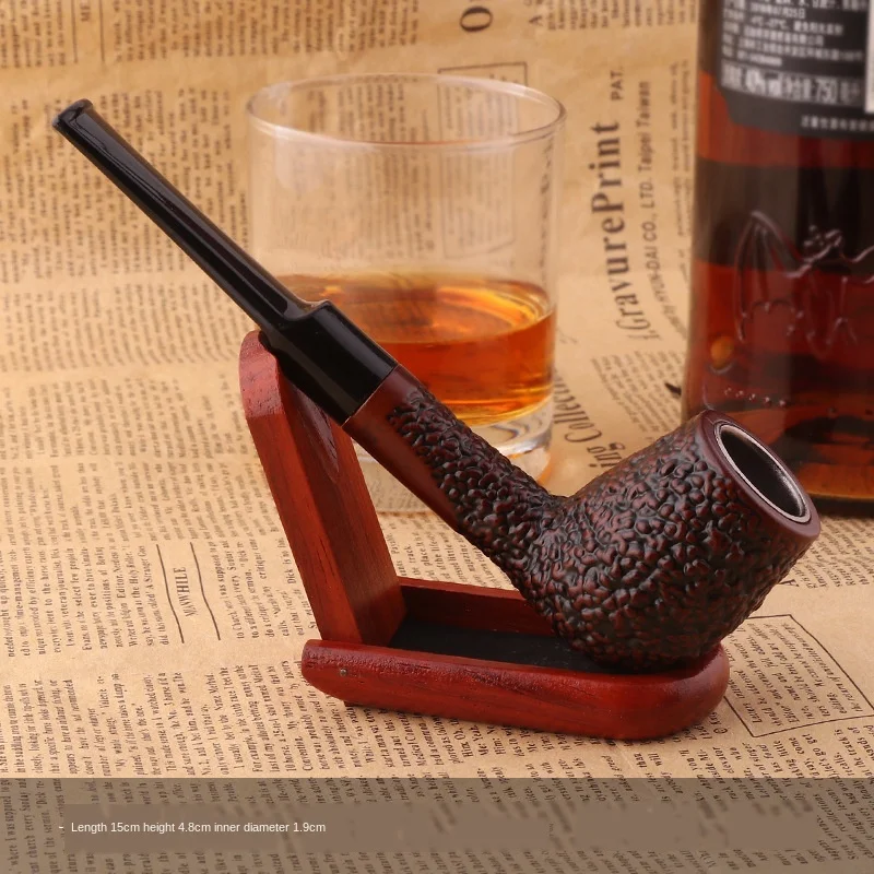 

Classic 9mm Filter Resin Cigarette Smoke Pipe Bent Type Tobacco Pipe Cigarette Holder Pipe Narguile Boyfriend Gift For Mens