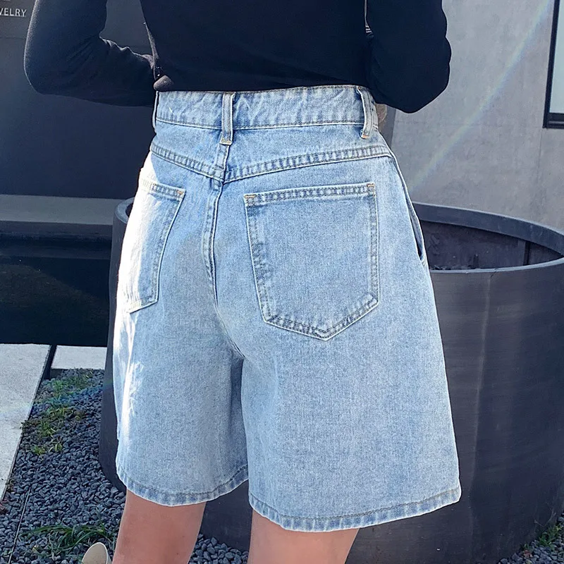 

2021 new women's loose denim shorts skirt women's summer hot style large size fat tooling five-point wide-leg pants skirt