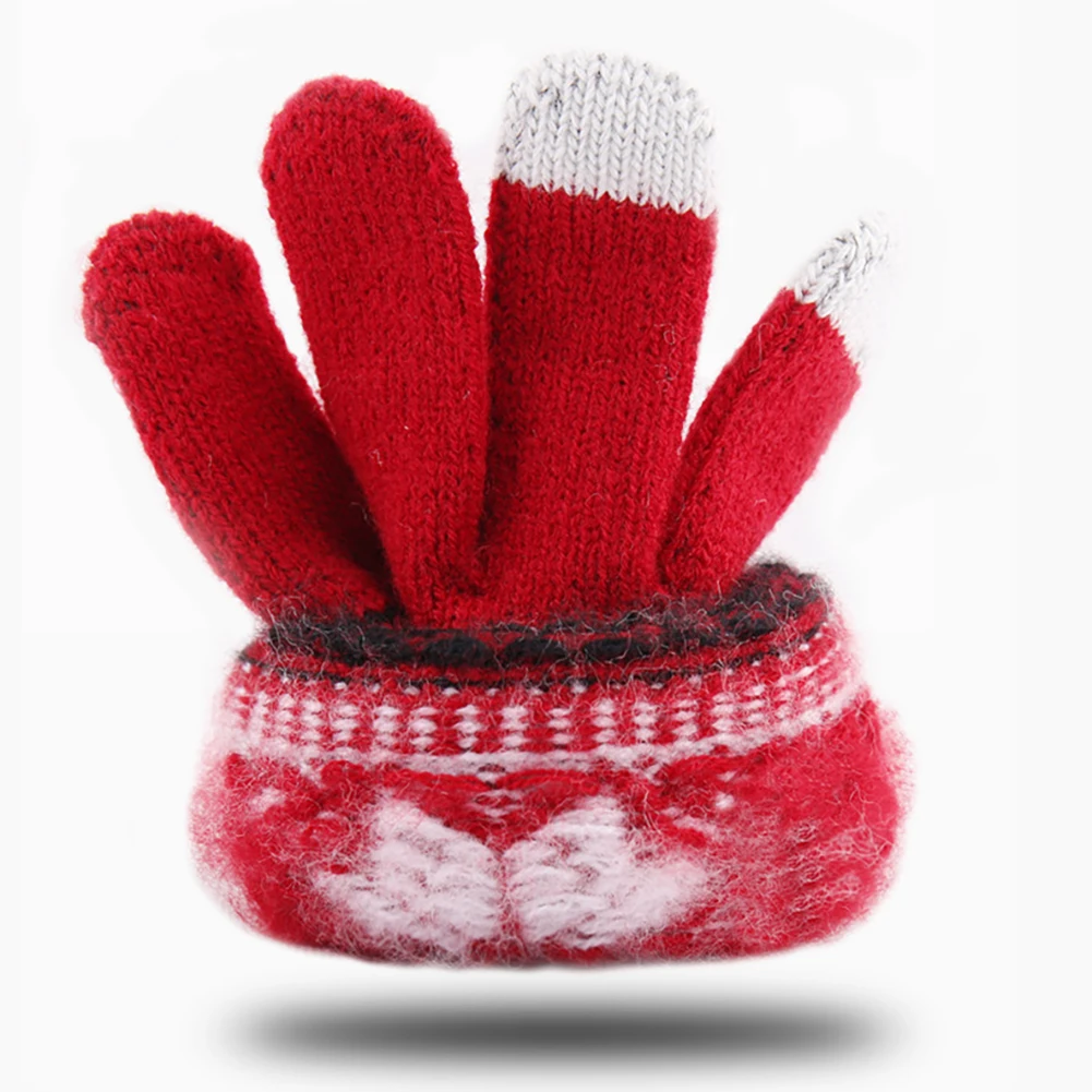 

Unisex Christmas Gloves Full Finger Touch Screen Snowflake Knitted Thick Warm Gloves Elastic Soft Stylish Xmas Gift For Women