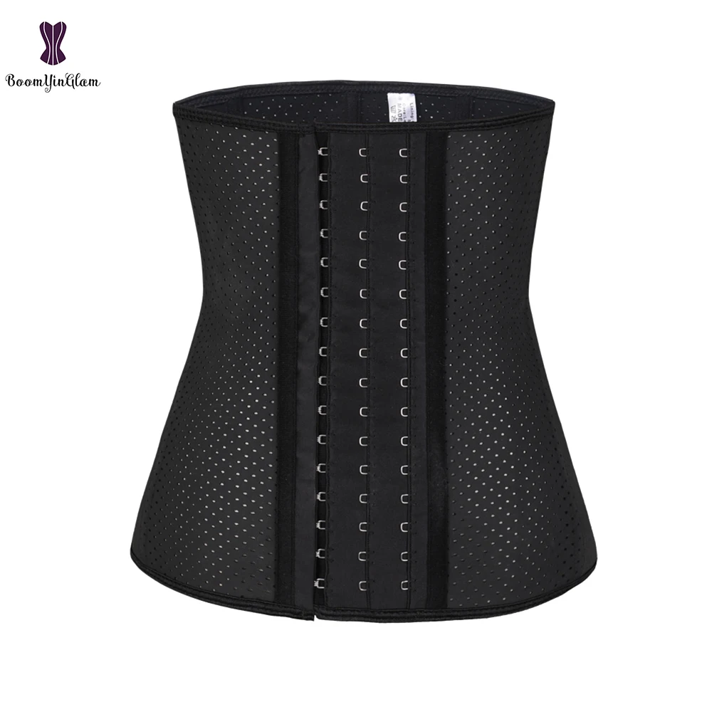 

Mesh Latex Corset Waist Trainer Spiral Steel Boned Korsett For Women Underbust 3 Rows Hooks Eyes Waisttrainer Gym Sports Bustier