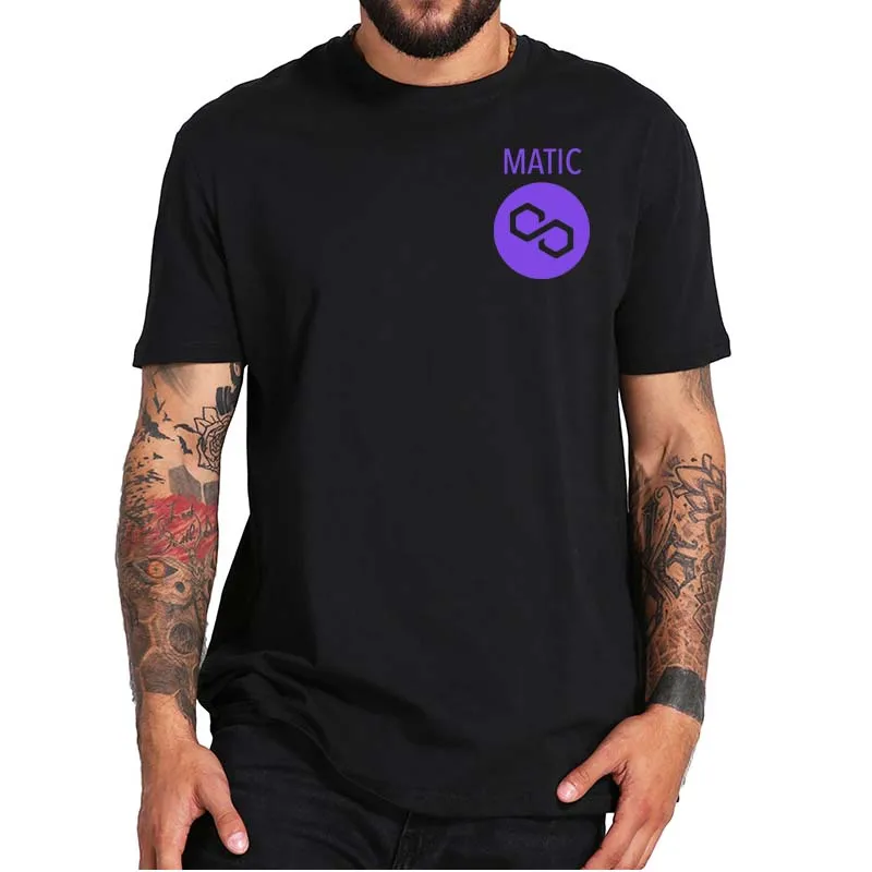 Многогранная криптовалютическая футболка Matic криптовалюты Токен платформа