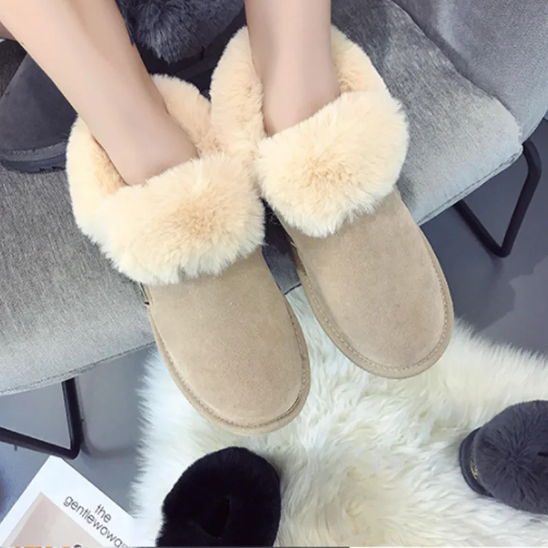 

Женские ботильоны на молнии, теплые плюшевые ботинки на платформе для снежной погоды, женские модные однотонные зимние короткие ботинки дл...