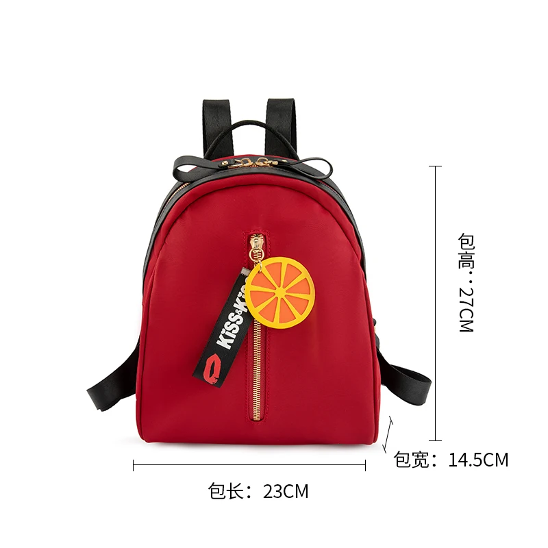 red Zoger backpack girls waterproof nylon pouch new mini wild canvas bag fashion Oxford cloth small backpack ins super fire - Цвет: red