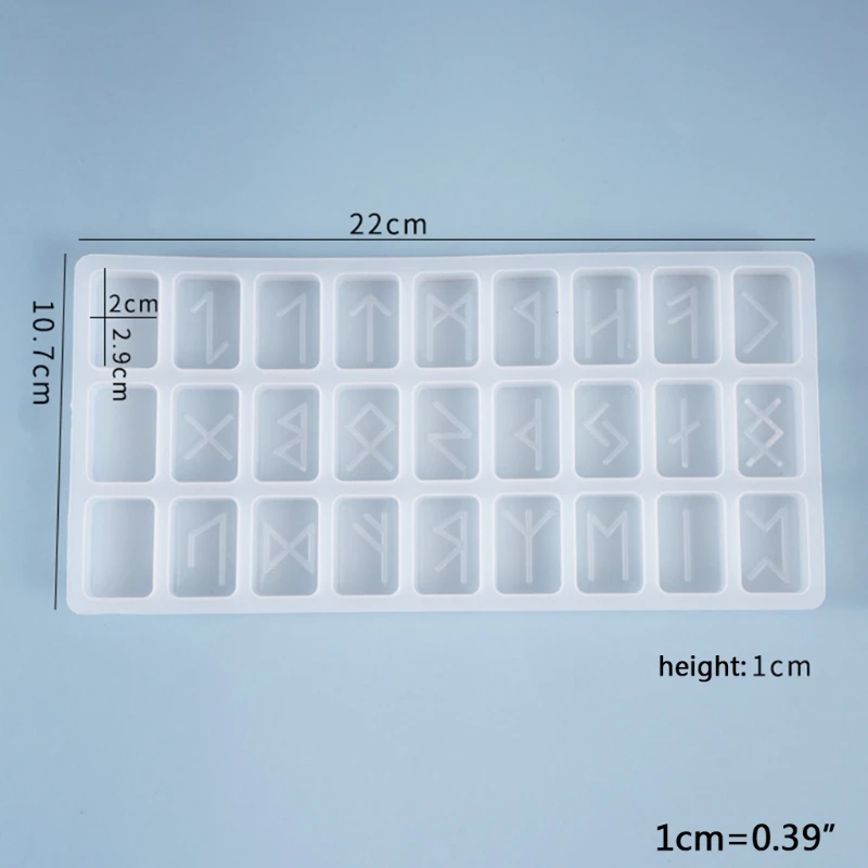 

Crystal Epoxy Resin Mold Energy Symbol Runes Letter Word Model Mirror DIY Mould 87HB