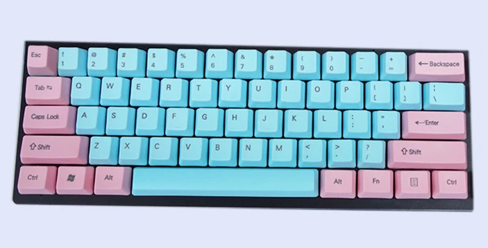 NPKC OEM PBT Keycaps сине-розовый смешанный ANSI вариант раскладки 61 Ключ 87 ключей 108 клавиш для Cherry MX переключатели механической клавиатуры - Цвет: 61-key