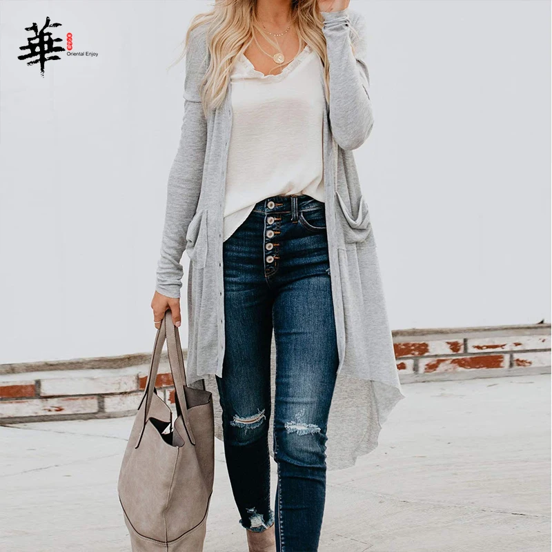 

Long Cardigan Women Knitted Long Sleeve Women Clothes Fall 2020 Women Clothing Woman Sweaters Cardigans Long Coat Cardigan Mujer