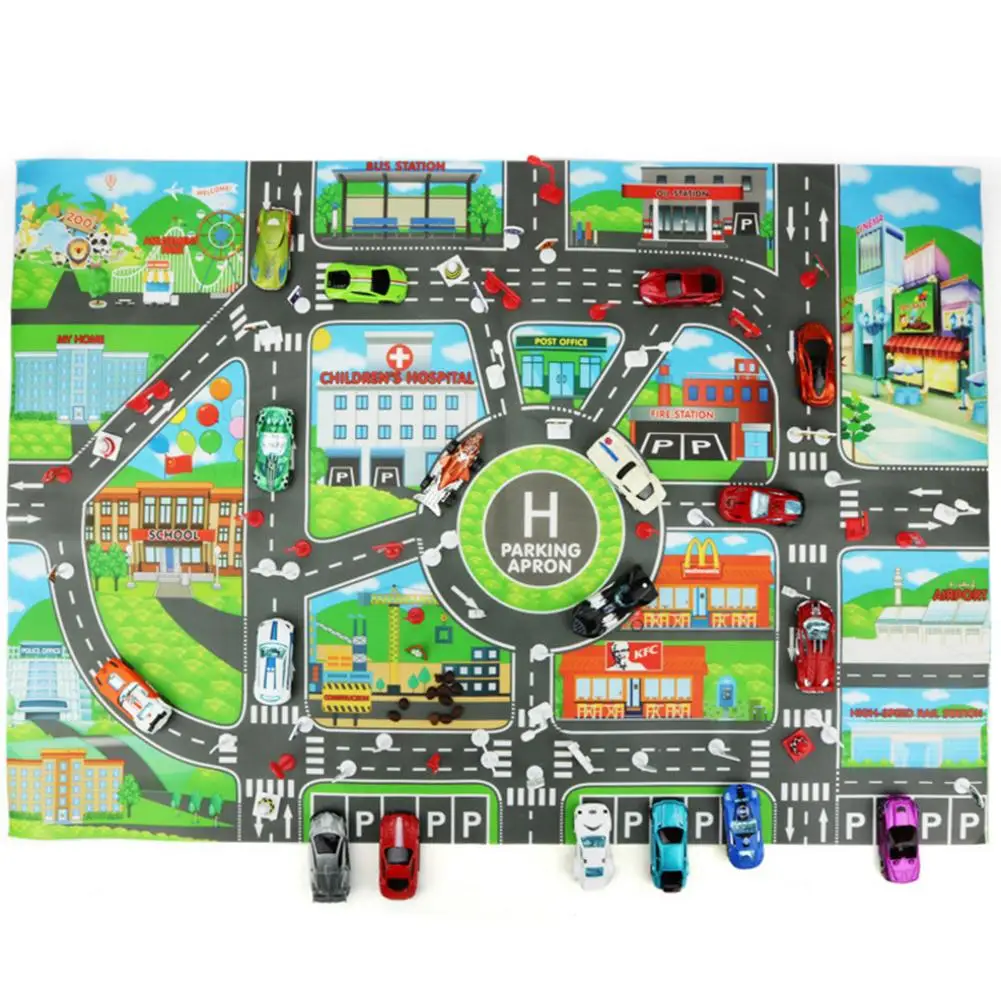 

Children Toy Car City Parking Map English Version City Parking Map