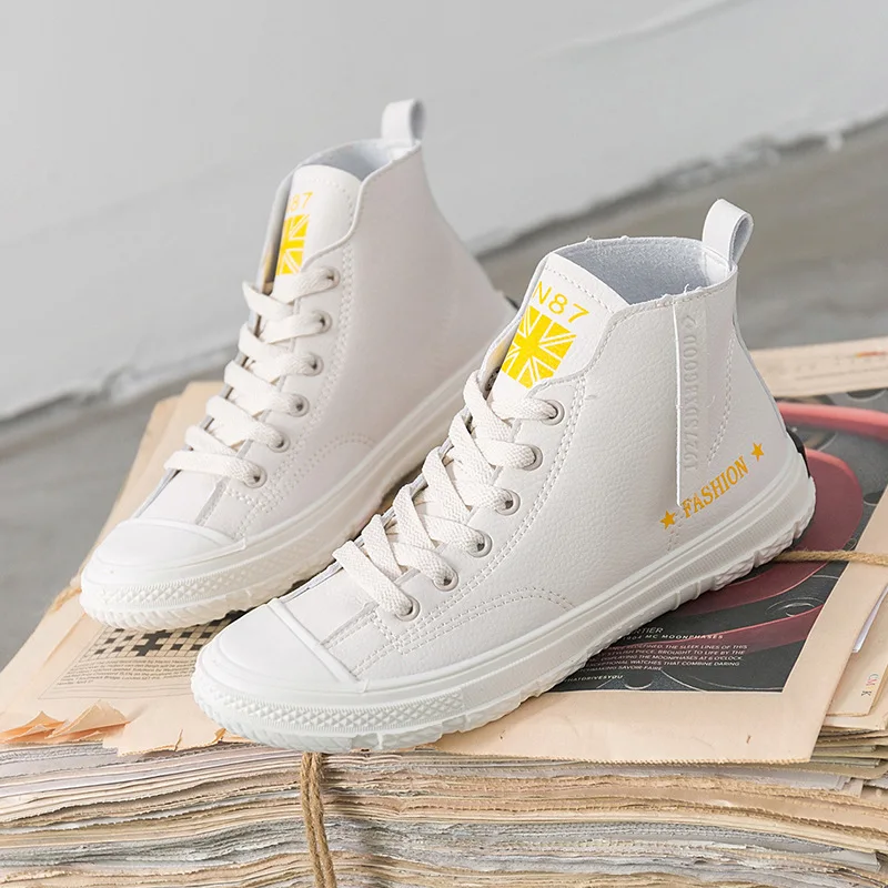 Fujin/Новинка весны 2020 года Парусиновая обувь Женская маленькая белая с круглым