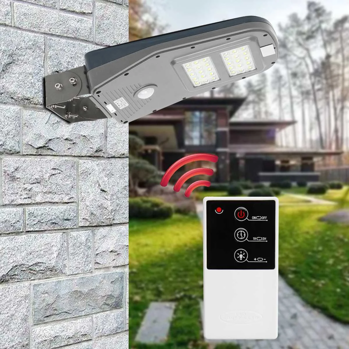 

NEW Solar Powered Light PIR Motion Sensor LED Street Light 1000LM Waterproof Outdoor Solar Wall Lamp with Remote Control