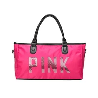 pink fashion casual women handbag large capacity women messenger bags waterproof shopping bag sequins letter crossbag