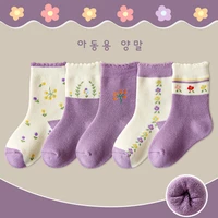 5 pairs thicken children socks cartoon polka dot cute girl socks baby socks 1 12 years children socks cute cotton child socks