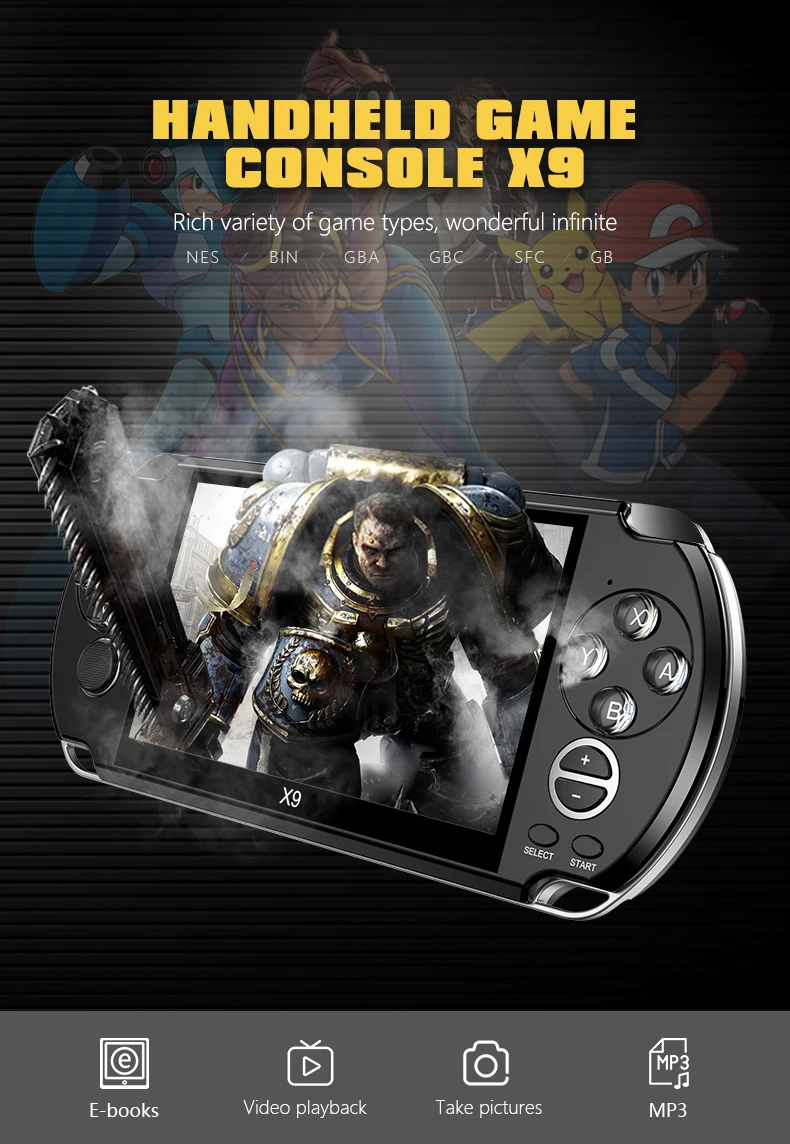 Видео Ретро игровая консоль X9 PSVita Ручной игровой плеер для PSP Viat игры 5 0 дюймов