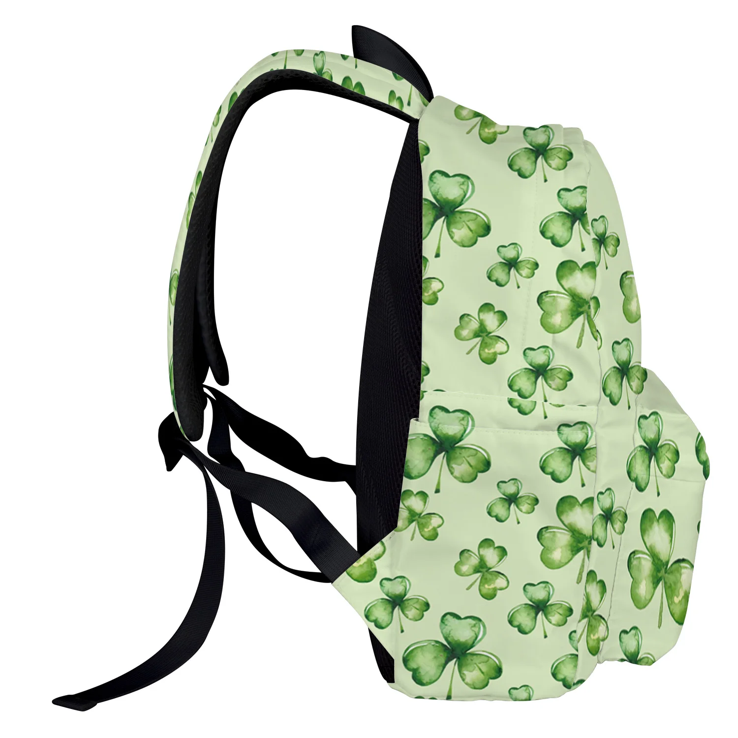 Зеленый Рюкзак с изображением клевера для подростков дорожные сумки школьные