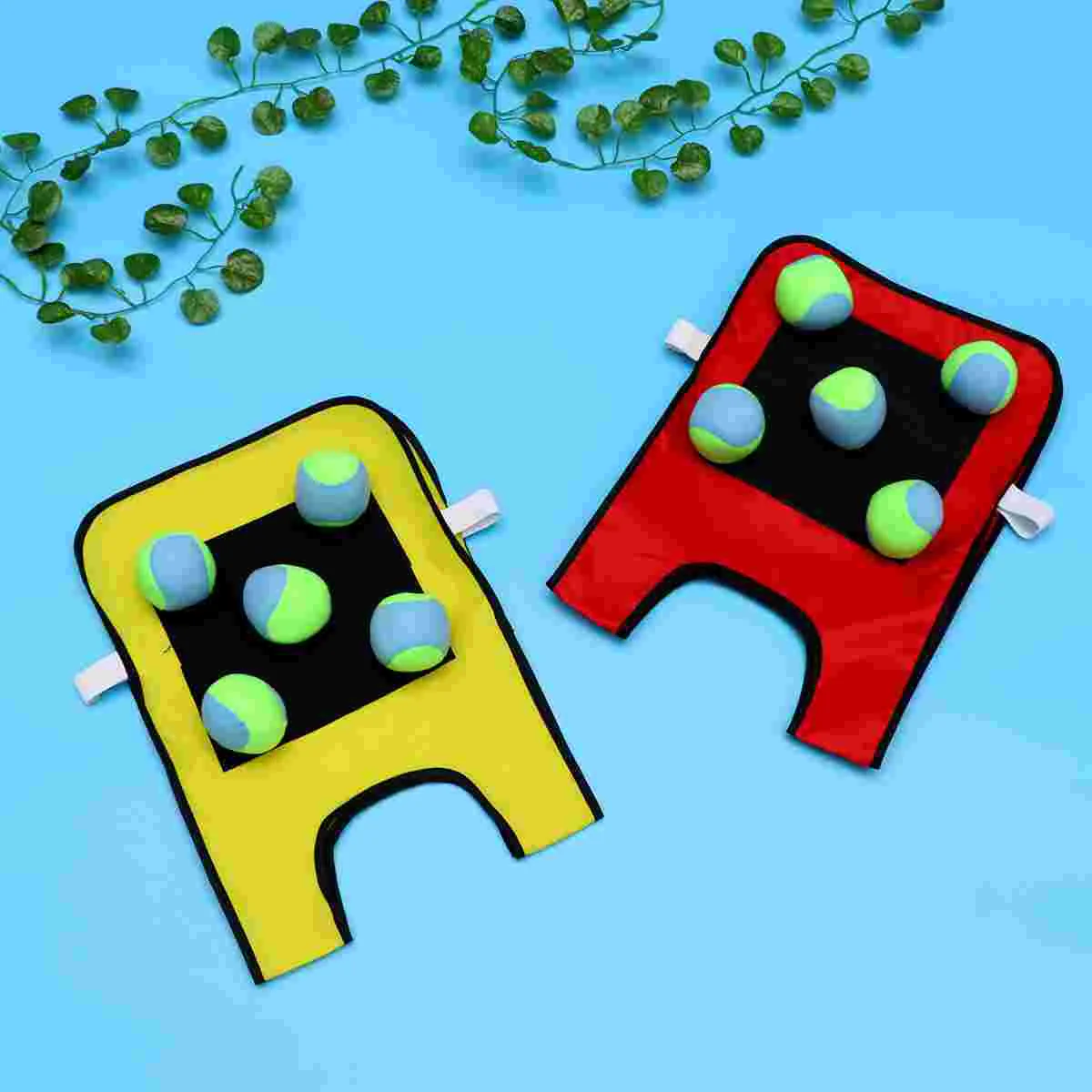 

1 Set Children Sticky and Vest Game Props Sticky Vest Group Plaything for Home School (Red, Yellow Vest and 10 Pcs