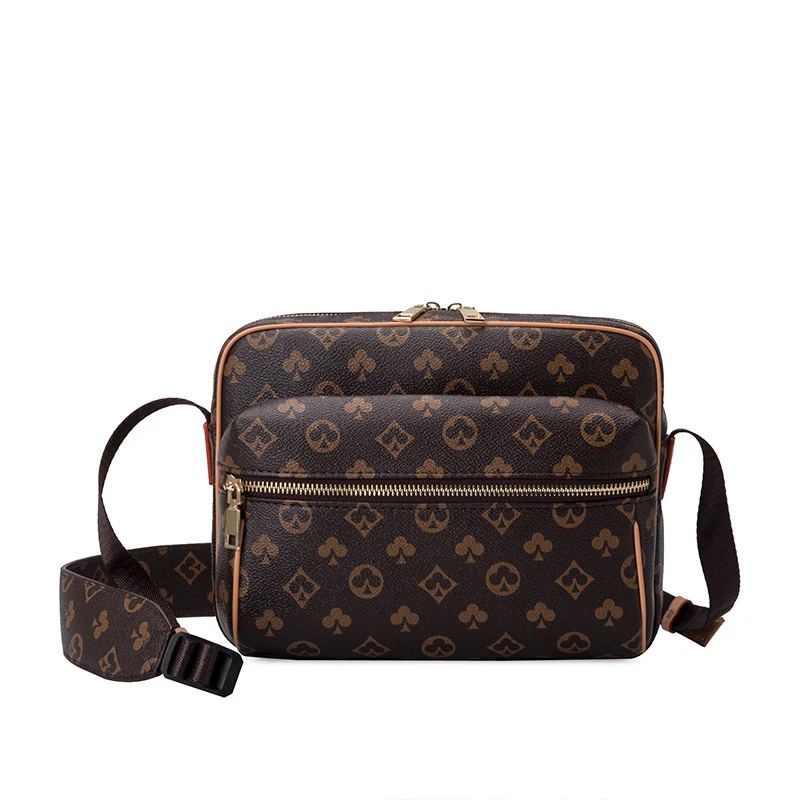 

Fashion Shoulder Messenger Bag Men Crossbody Bag PU Leather Designer Crossbody Bag Clutch-Bag Male Women Floral Printing Bags