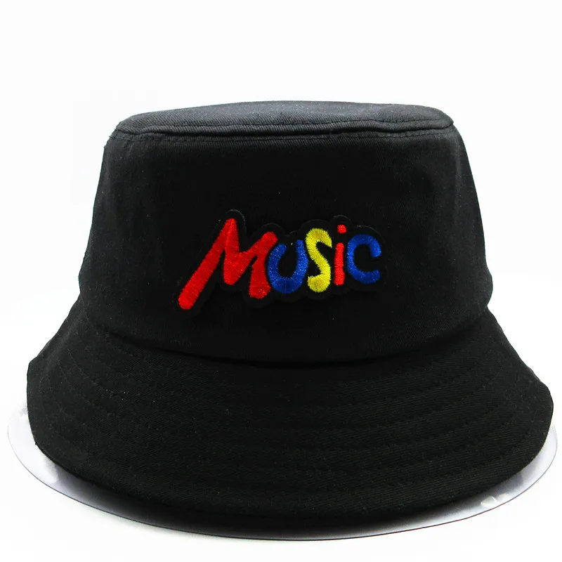 Хлопковая Панама LDSLYJR с музыкальной вышивкой рыбацкая шляпа уличная дорожная от