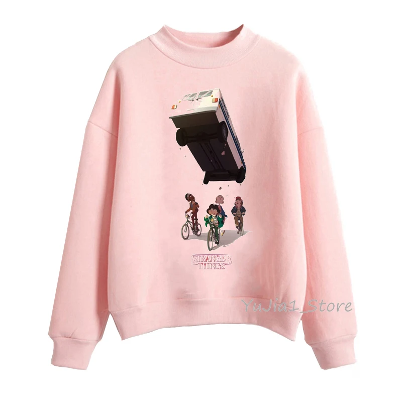 Sudadera mujer очень странные дела 3 кофты осенне-зимняя одежда для женщин, бархатистые худи для девочек-розовый цвет, раздел-толстовки и harajuku kawaii пуловер - Цвет: Y70204P