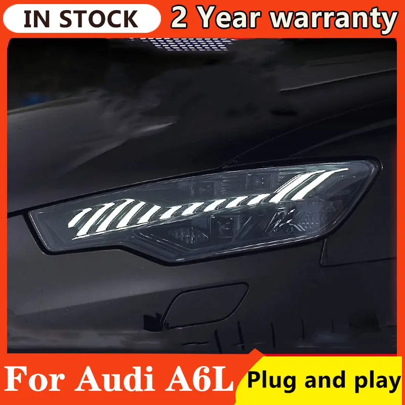 Faro delantero de estilo de coche para Audi A6L 2012-2015 A7, luz diurna, señal de giro dinámica, conjunto de lente LED