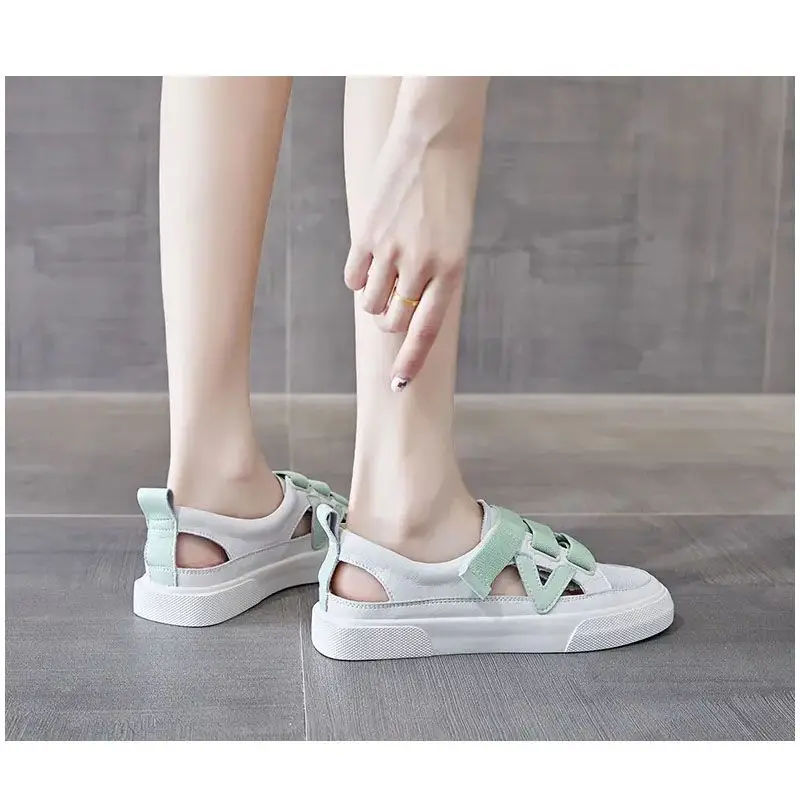 

Fashion Women Sneakers 2021 Mesh Thick Bottom White Shoes Women Sneakers Korean Hollow Breathable Shoes