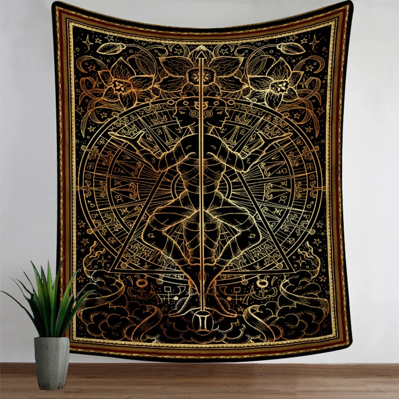 Гобелен с богемным принтом настенный из полиэстера для гостиной спальни в