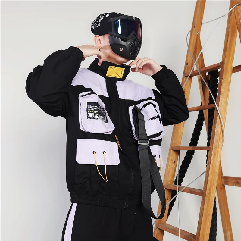 Карго куртка в уличном стиле Techwear мужские осенние куртки и пальто