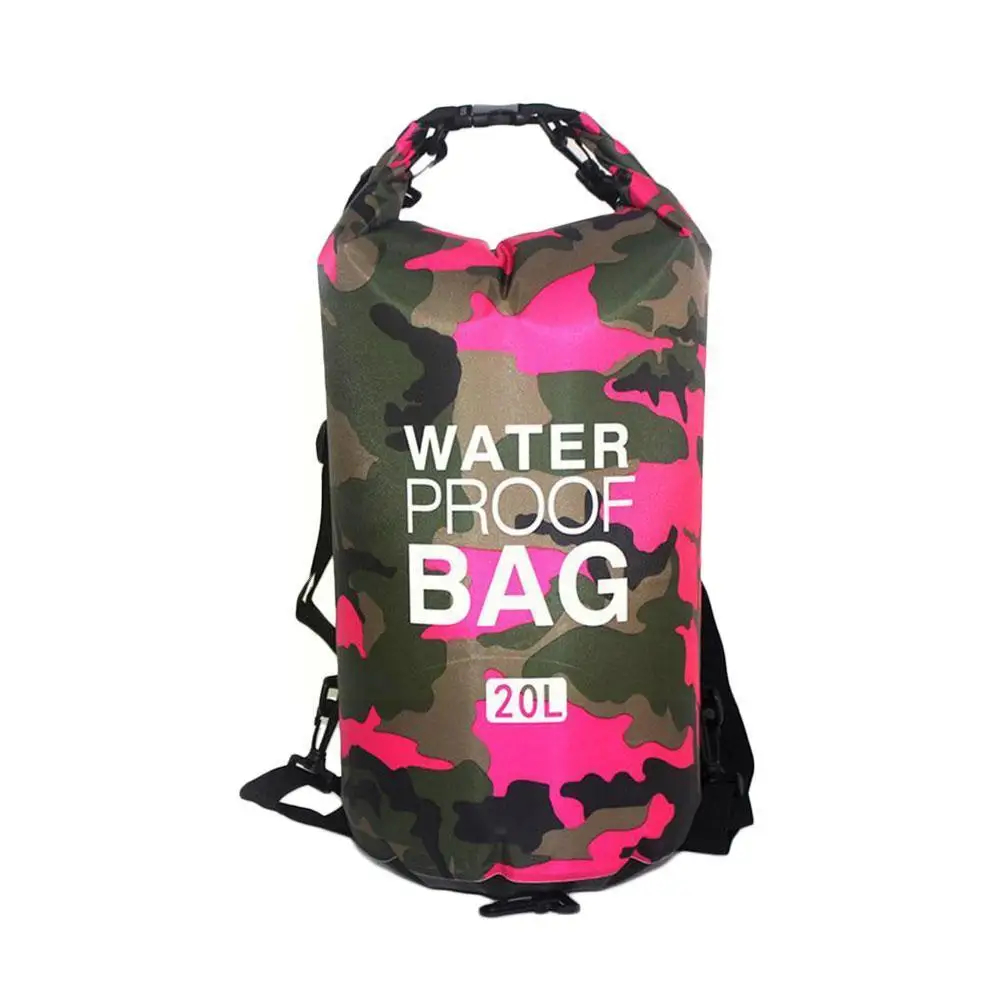 

Pvc Waterproof Dry Bag 5l 10l 20l 30l Camo Diving Foldable Backpack Swimming Beach Shoulder Ocean Rafting Outdoor Universal C5K2