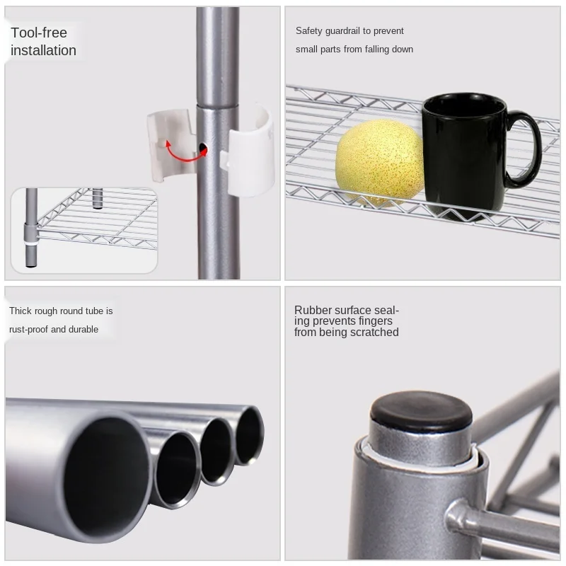 

Multi-functional Kitchen Storage Shelf Counter Stand Rack Holders Microwave Oven Shelf Stainless Steel Adjustable