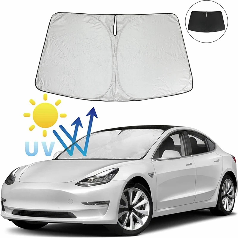 

Солнцезащитные блоки на лобовое стекло автомобиля, защита от УФ-лучей, солнцезащитный козырек, складной солнцезащитный козырек для Tesla моде...