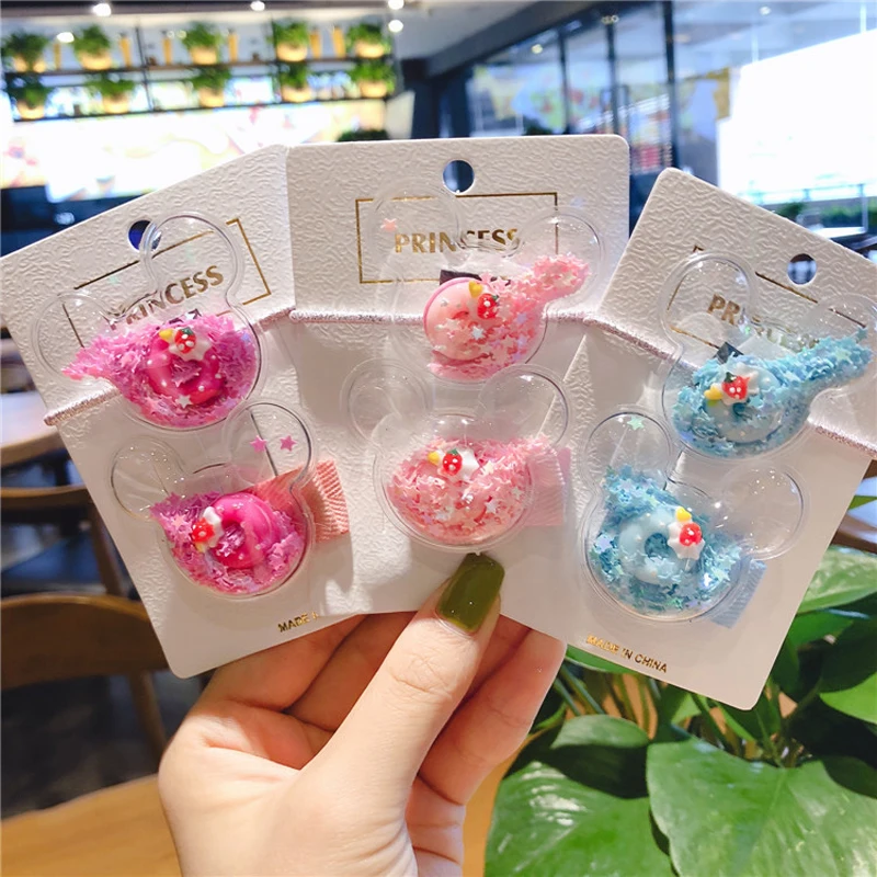 Детские аксессуары для волос 2 шт./компл. прозрачные ободки Мультяшные зажимы