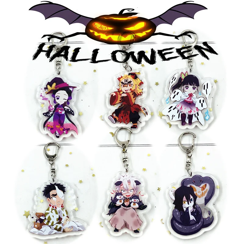 

Anime Demon Slayer Halloween suit Keychain Shinobu Kyoujurou Sanemi Kyoumei Cosplay Prop Accessory Acrylic Key Chain Keyring
