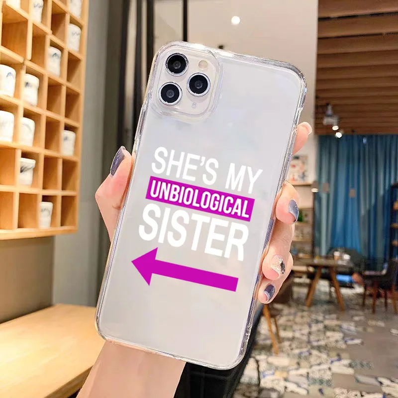 Забавный прозрачный мягкий чехол GYKZ с надписью Best Friends для iPhone 13 12 Pro Max SE2 11 XR X XS 7 8 6