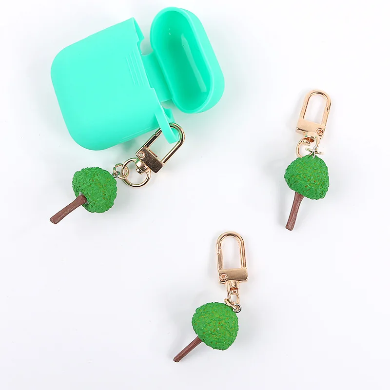 

Mini Pro 4 TWS Case cute mini Tree with Keychain Accessories Earphone Cover Mini Pro4 Cover Silicone Protective Case