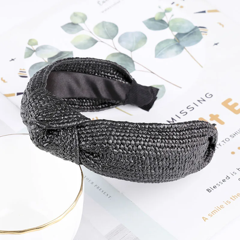Style 24 Haimeikang богемный обруч для волос, летняя соломенная плетеная повязка на голову для женщин, крестик ручной работы, обруч для волос, обруч для волос, аксессуары для волос - Цвет: Style 24