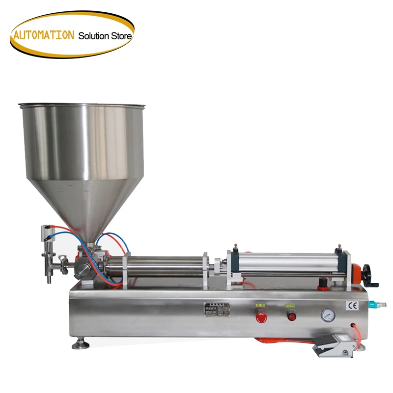

Fully Pneumatic Paste Filling Machine Pneumatic With Single Cylinder Piston Shampoo Cream Sauce Lotion Oil Filler