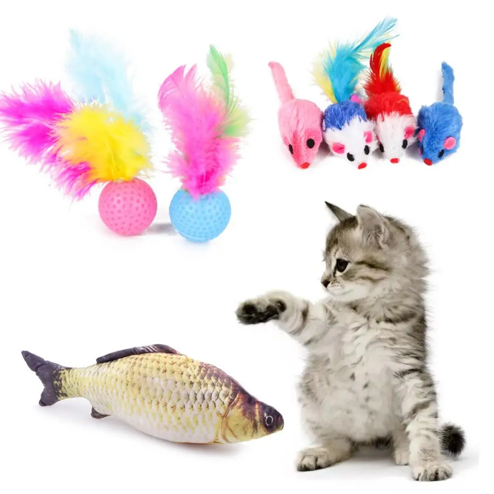 

28 шт., набор игрушек для кошек, забавная палочка для кошек, колокольчик, перо, игрушка, туннель, рыба, мышь, перья, забавные игрушки, кошка, щено...