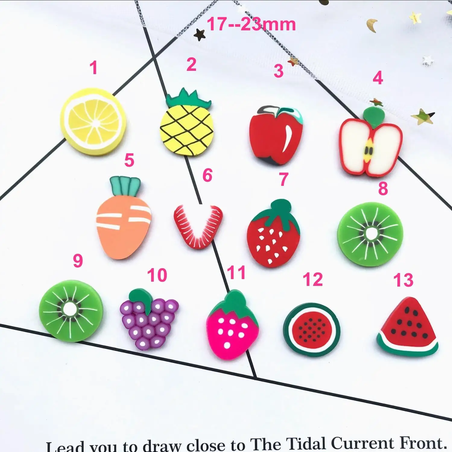 15 20 мм высококачественные красивые фруктовые ломтики кавайная полимерная глина