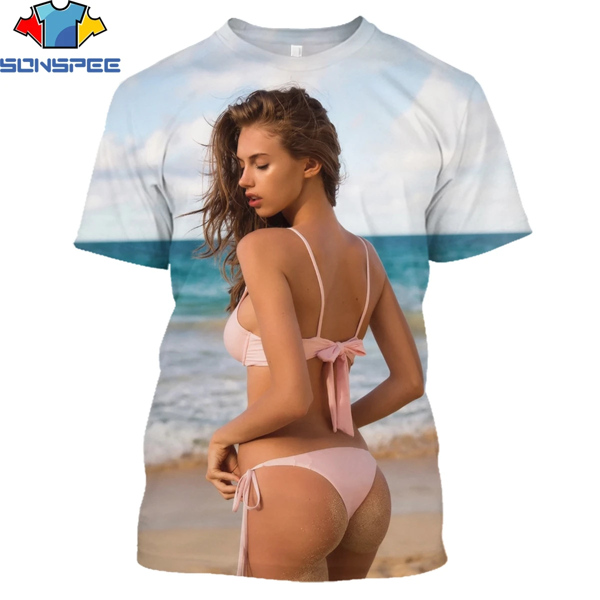 SONSPEE Летняя Пляжная модель футболки с принтом страстный Мужской Повседневный Топ