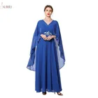 Длинные шифоновые платья Королевского синего цвета для матери невесты 2019 платье для свадебной вечеринки robe de la mariee 2019