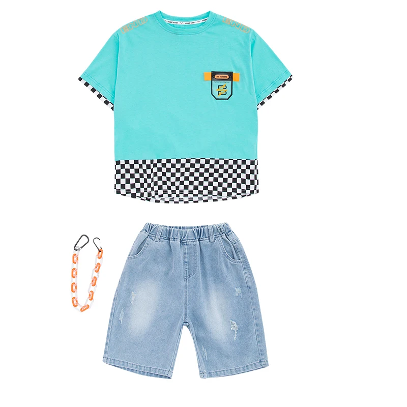 

Jazz Dance Costumes Children Hip Hop Suit Boys Summer Loose Street Dancing Clothes Girls Modern Dancer Stage Show Wear DN6506