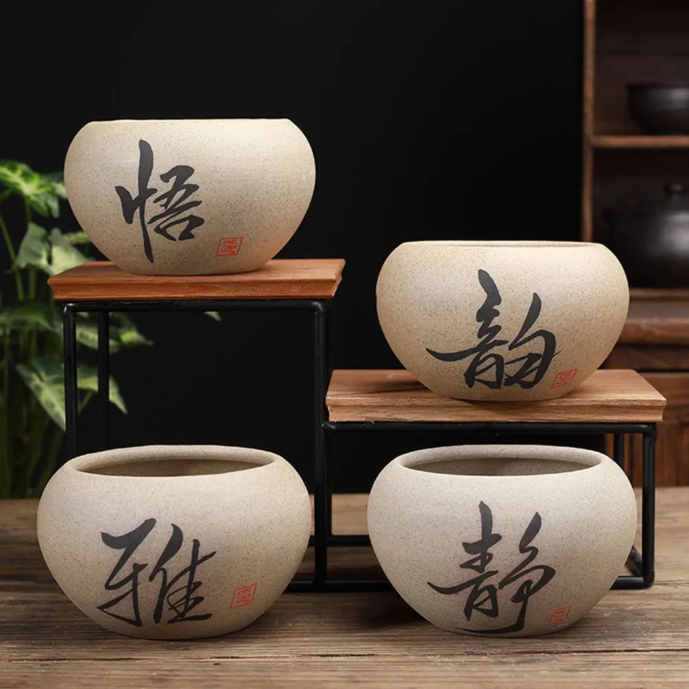 Керамические цветочные горшки в китайском стиле 2 шт.|Цветочные и кадки| |