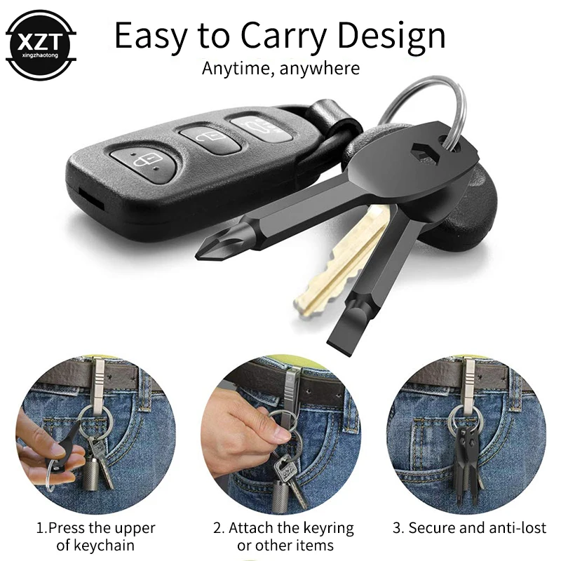 1 Set Stainless Steel Mini EDC Multifunction Screwdriver Key Shape Slotted Screwdrivers Keychain Pocket Repair Tool | Инструменты