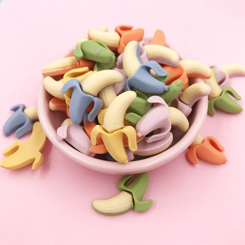 10Pcs/lot Mixed Simulation Banana Miniature Resin Fruit Flatback Cabochon Phone Case Decoration Scrapbooking Craft DIY 17*28mm | Дом и сад